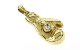 Anhaenger "Boxhandschuh" 585/- 7.40 gr Gelbgold mit Diamant. 0.20 ct.. G/si1 