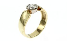 Ring 585/- Gelbgold und Weissgold mit Diamant 7 g ca. 1.00 ct G Pi1 gr.63