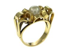 Ring 585/- Gelbgold mit Perle