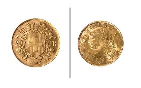 20 Franken Vreneli Gold 900/- Gelbgold 6,45 g