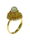 Ring 750/- Gelbgold mit Perle