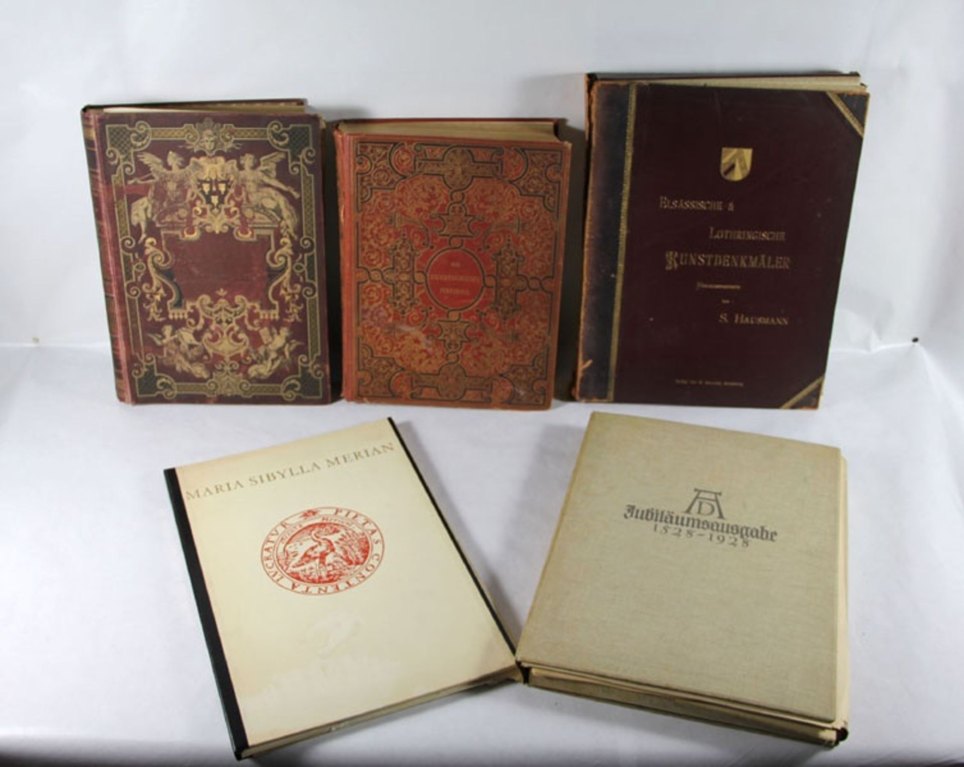 Konvolut Kunstbücher u. -mappen5tlg. Konvolut Kunstbücher u. Kuntmappen, um 1900 Buch Die K