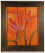 Vetter, Helmut1923-2009, Blumen, flammende Farbpalette in Rot- und Orangetönen, unten rechts