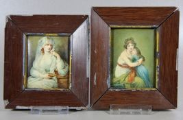 Paar MiniaturenPaar Miniaturen, 2tlg., farbige Reproduktion eines Gemäldes v. Elisabeth Luis