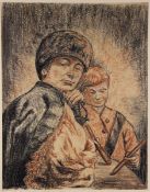 Reuter, Hans Petergeb. 1942, Pastell/Kohle/Rötelkreide, Bildnis eines Soldaten mit Mütze, i