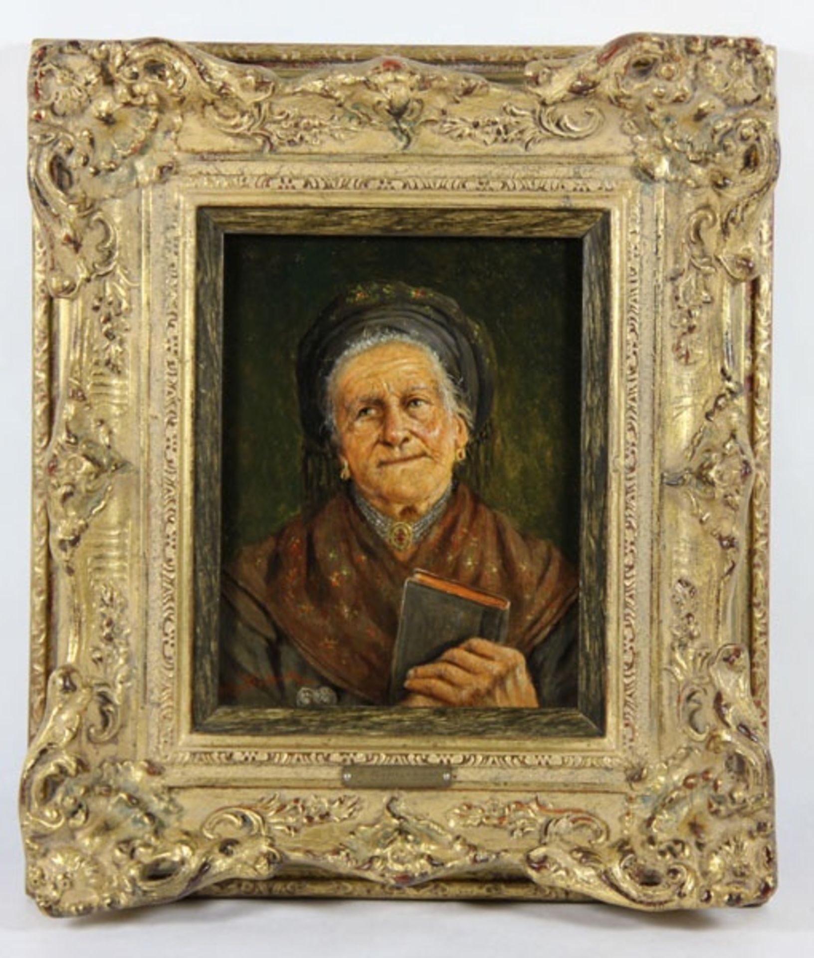 Barttenbach, Hans1908-?, Brustbild einer alten Frau im Sonntagstracht, sie trägt eine Haube
