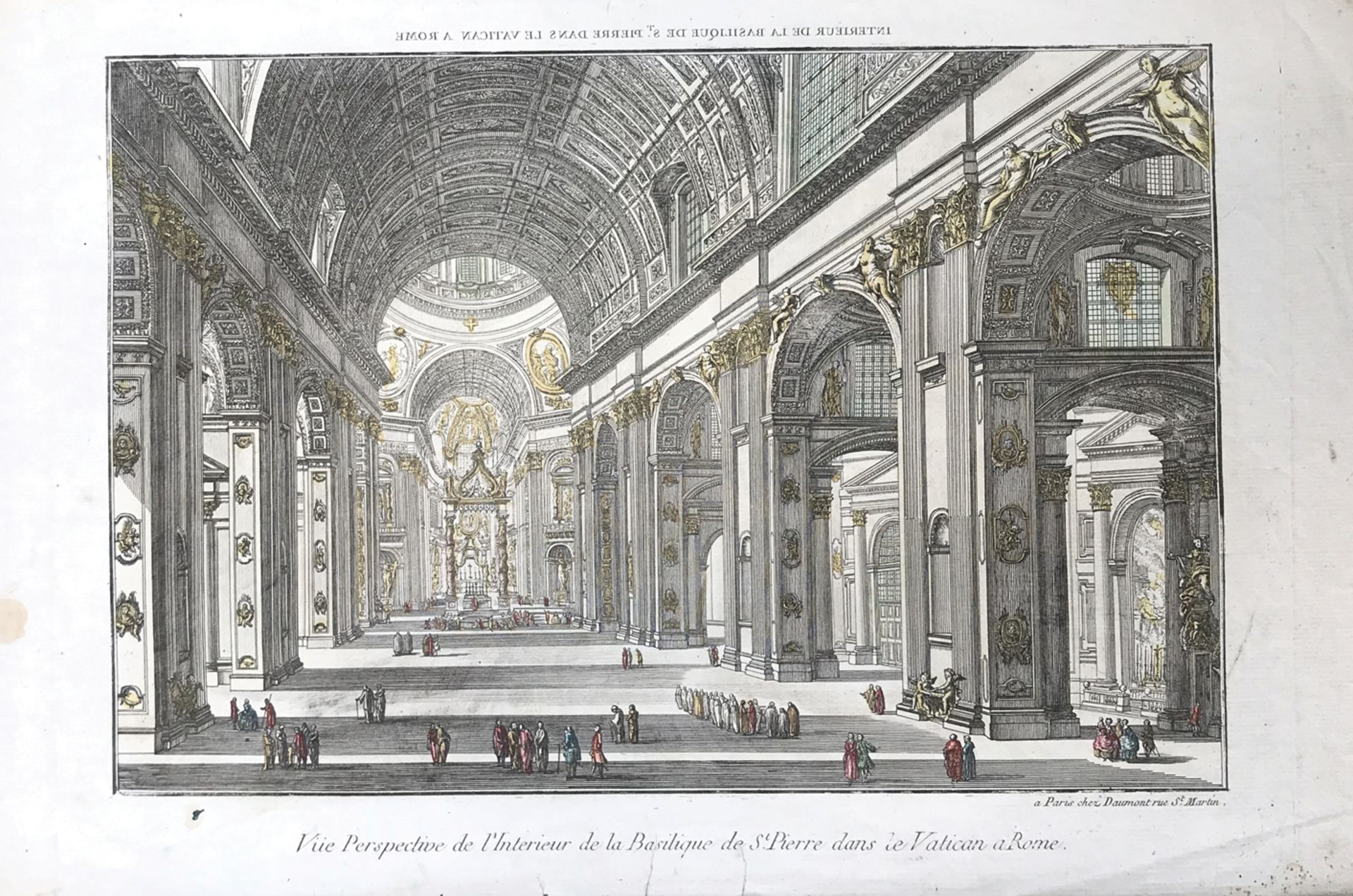 France et Italie. Intérieurs d’églises. Deux vues d’optique. XVIIIème siècle.Intérieur de la - Image 2 of 2