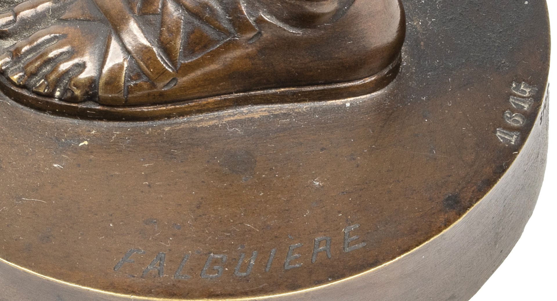 Alexandre FALGUIERE (1831-1900)Phryné. (Après 1867).Epreuve en bronze à patine médaille.Signée sur - Image 3 of 5