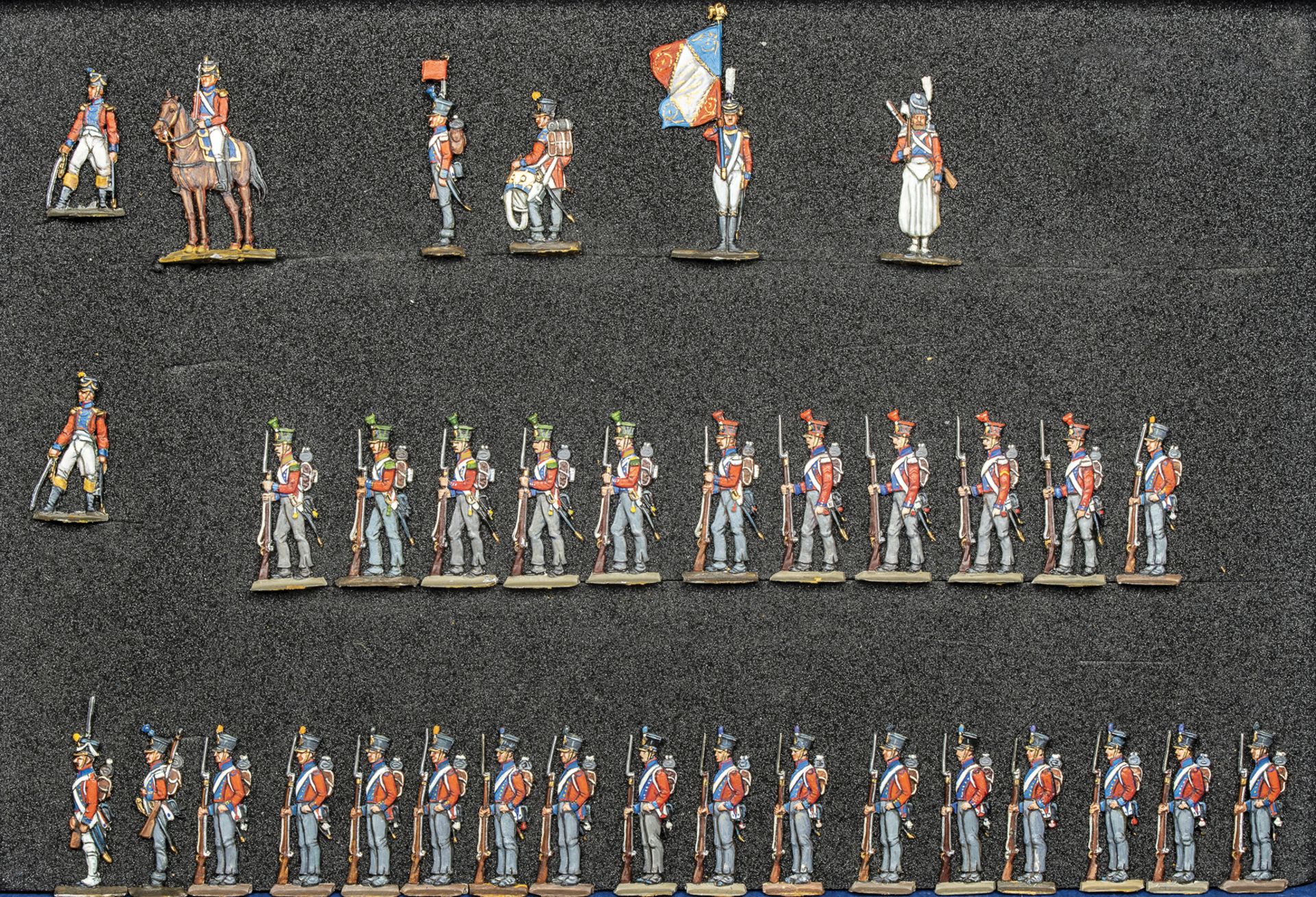 France - Infanterie de ligne. 2ème régiment suisse. Les chasseurs, grenadiers et fusiliers au fixe e