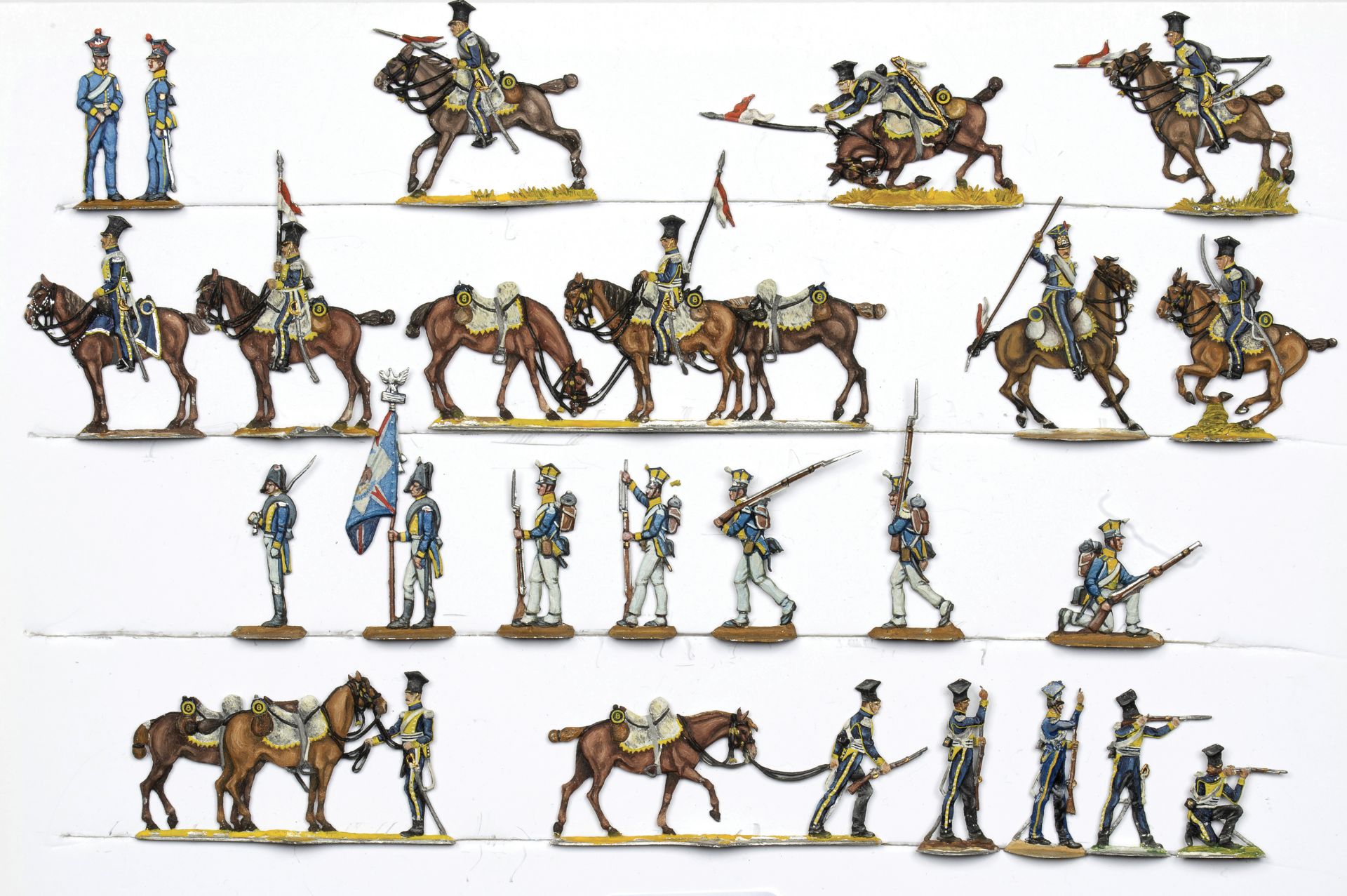 France - Cavalerie légère. Légion de la Vistule, lanciers à la charge, en tirailleurs et en réserve,