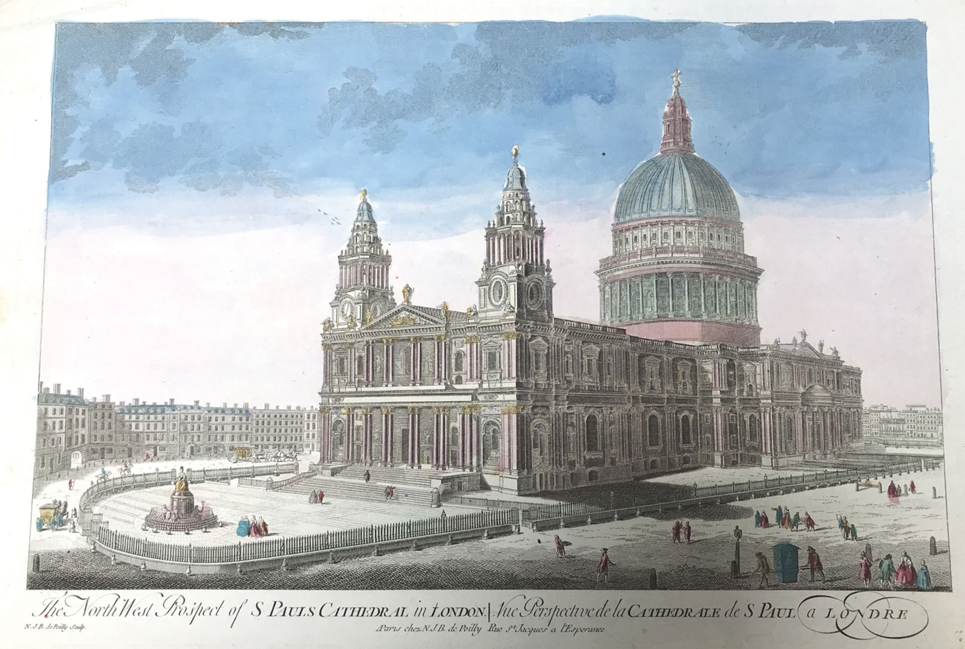 Grande-Bretagne. Londres. Deux vues d’optique. XVIIIème siècle.Vue perspective de la cathédrale