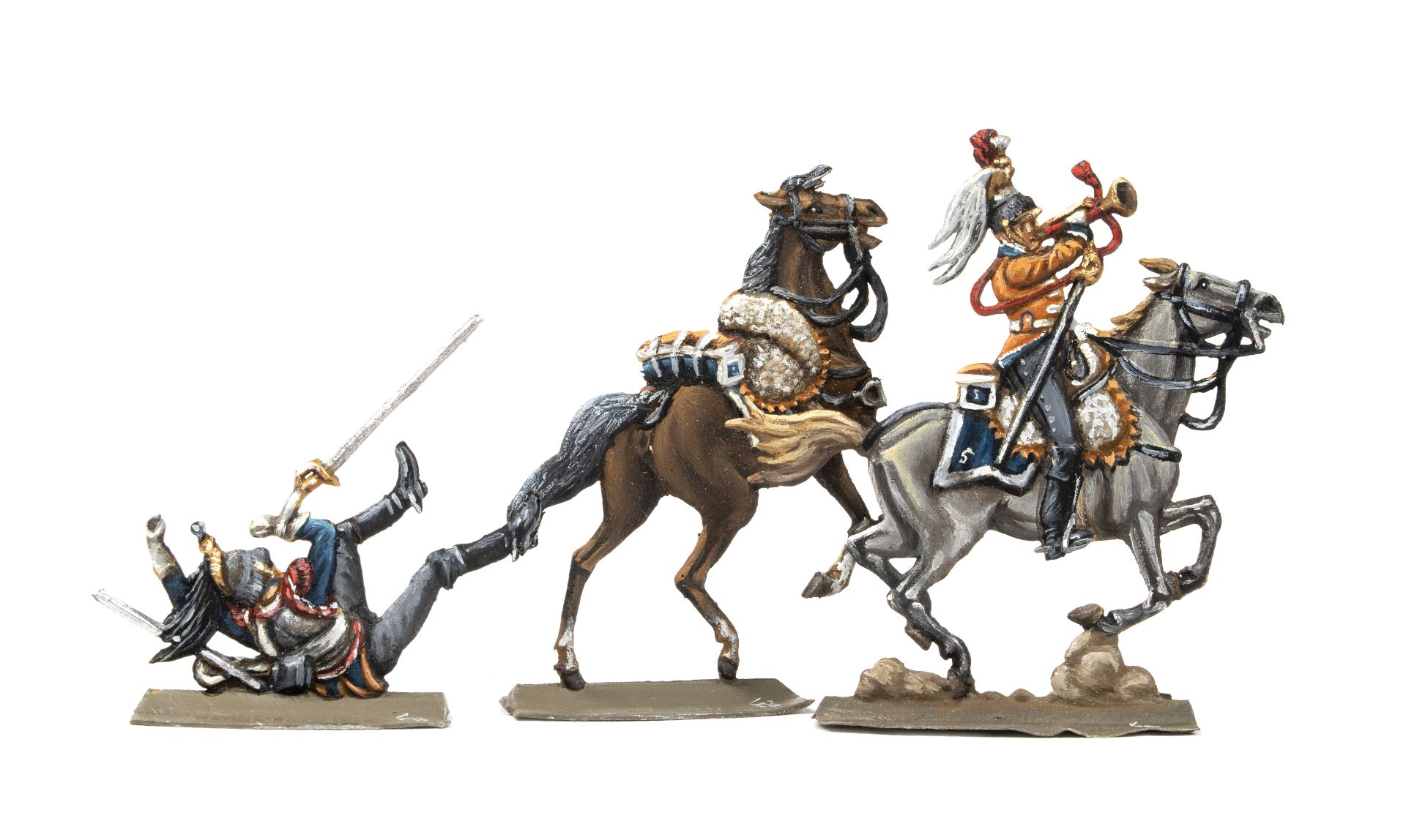 France - Cavalerie lourde. La charge du 5ème cuirassier à Waterloo. 1 officier, 1 trompette, 20 sold - Bild 2 aus 2