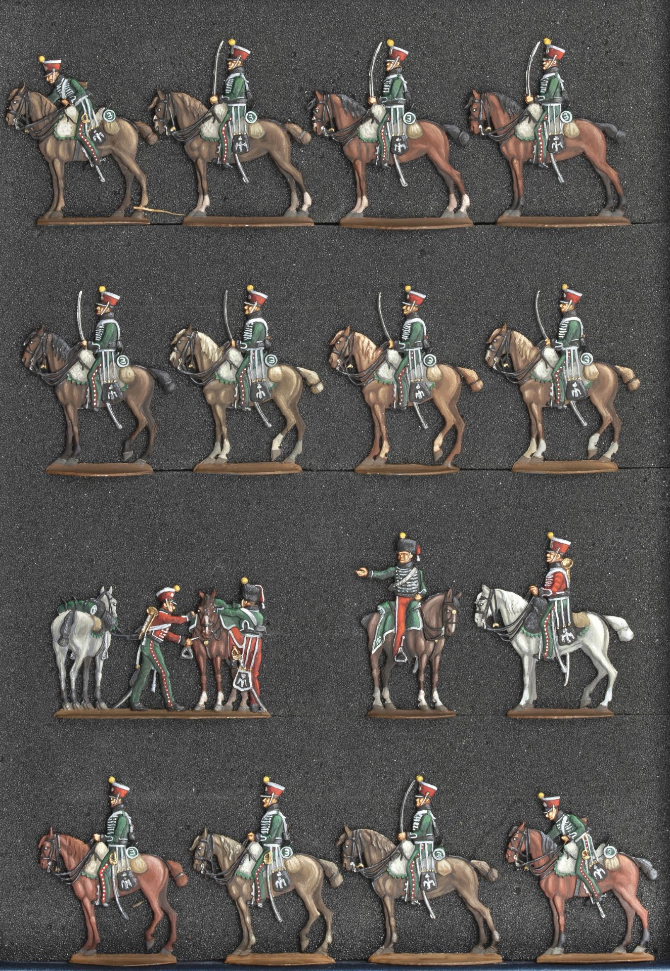 France -Garde impériale. Cavalerie. Le départ des Gardes d’honneur. 2 officiers, 1 trompette, 12