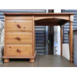 Pine Three Drawer Desk/Dressing Table