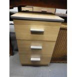 Modern Three Drawer Bedside