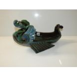 C H Brannam Barnstaple Mythical Viking Ship - Frank Thomas - 40cm Long - Signed to Base