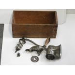 Vintage Mincer in Wooden Box