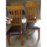 Set of 4x Modern Oak Dining Chairs