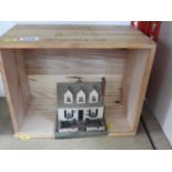 Wooden Wine Crate and Hallmark House Ornament