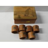 Wooden Barnstaple Napkin Rings with Wooden Box