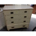 Painted Victorian Pine Chest of Drawers