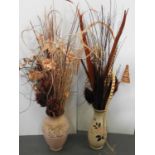 2x Vases with Artificial Flowers