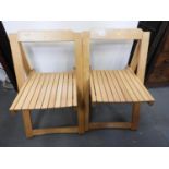 Pair of Lightwood Folding Chairs