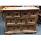 Mexican Pine Chest of Nine Drawers