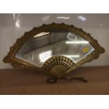Brass Framed Mirror in the form of a Fan