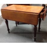 Victorian Mahogany Drop Flap Table with Single Drawer