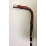 Walking Stick with White Metal Mounts