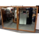 Pair of Large Oak Framed Mirrors