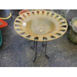 Wrought Iron Glass Top Bird Bath