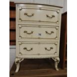 Rococo Style Three Drawer Bedside