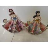 Pair of Ceramic Figurine Ornaments - Italian