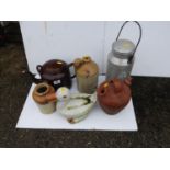 Enamel Kettle, Flagon etc