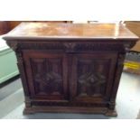 Carved Oak Sideboard - 119cm x 52cm x 102cm High