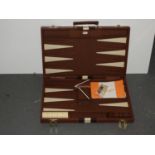 Backgammon Set in Leatherette Case - Complete