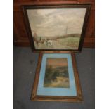Framed Oil on Canvas - Hunting Scene - Local - Eric Goddard 1975