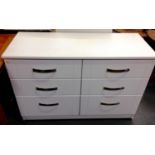 Modern Chest of Six White Drawers - 114 x 44 cm 78 High