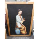 Large Framed Oriental Oil on Canvas