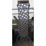 Pair of Metal Bench Ends and Lattice Back