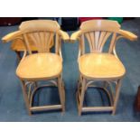 Pair of High Back Bentwood Stools
