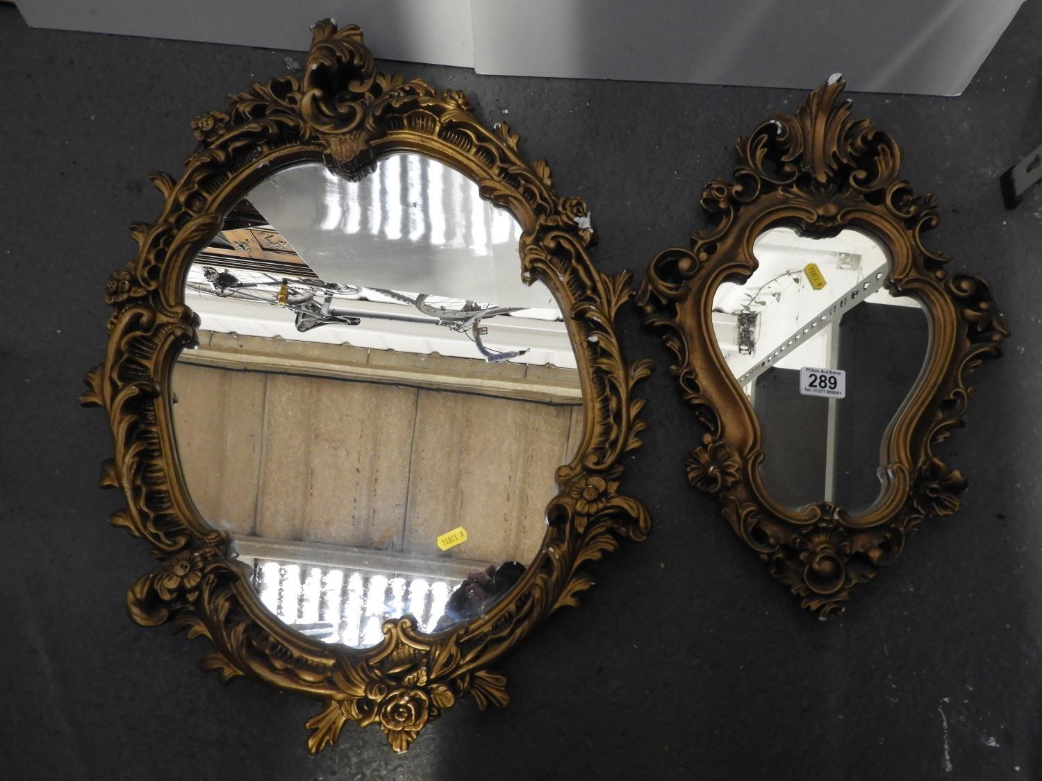 2x Gilt Framed Mirrors - Some Chips to Frames