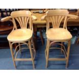 Pair of Bentwood High Back Stools