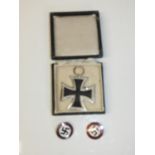 1939 Iron Cross and 2x Nazi Party Lapel Badges