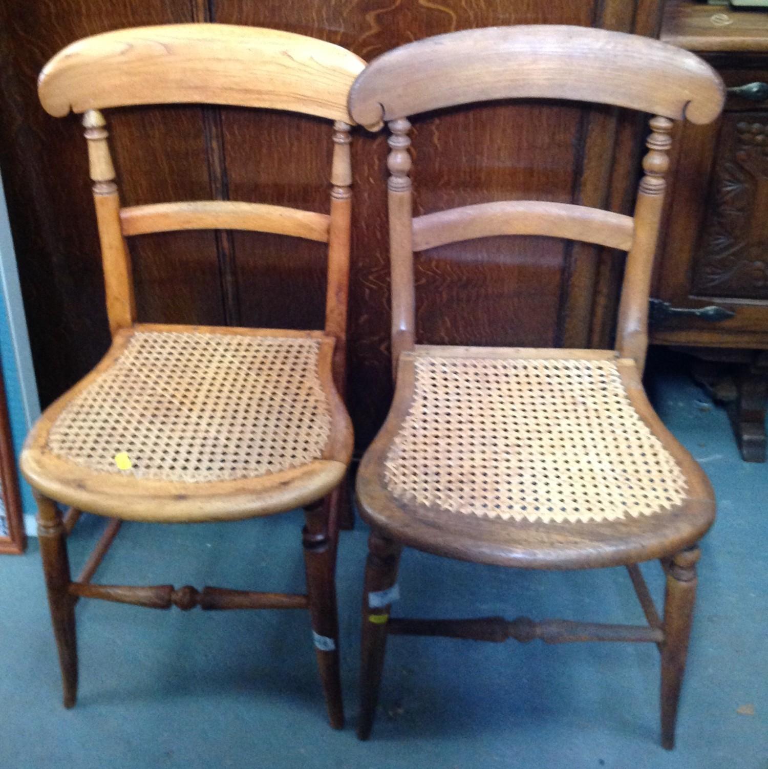 Pair of Cane Seated Bedroom Chairs