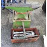 Large Blacksmiths Anvil on Stand with Tools - Shapers etc