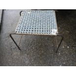 Vintage Metal Stool with Woven Top