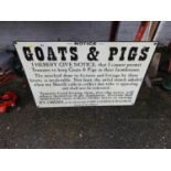 Reproduction Metal Sign - Goats and Pigs